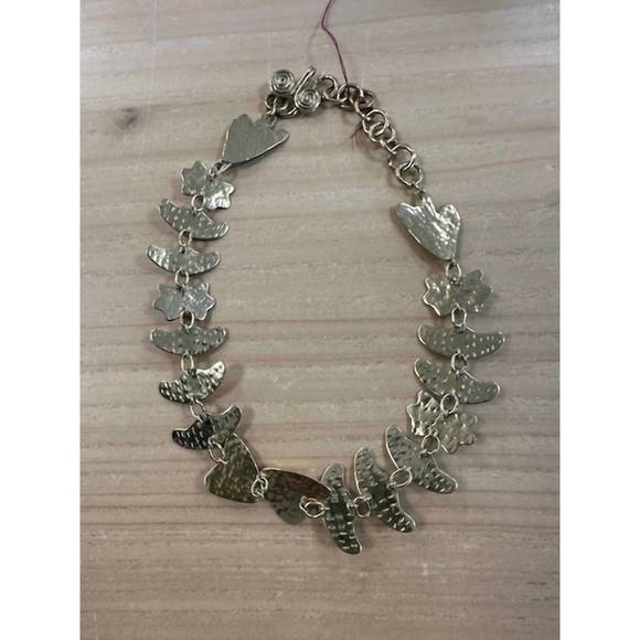 NEW ULLA JOHNSON hand hammered chain necklace in brass